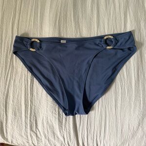 Aerie Women’s Blue Elastic Waist Pull On Cheeky Swimwear Bikini Bottom Size L